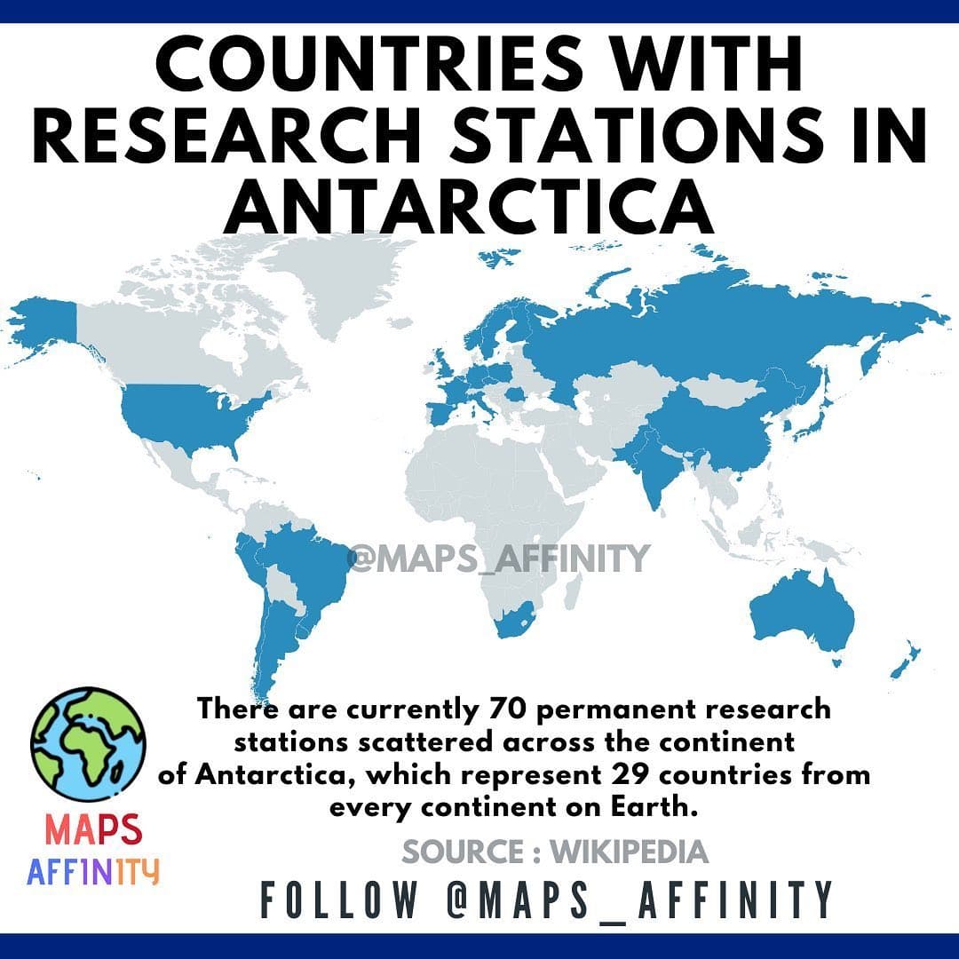 COUNTRIES WITH RESEARCH STATIONS IN ANTARCTICA 