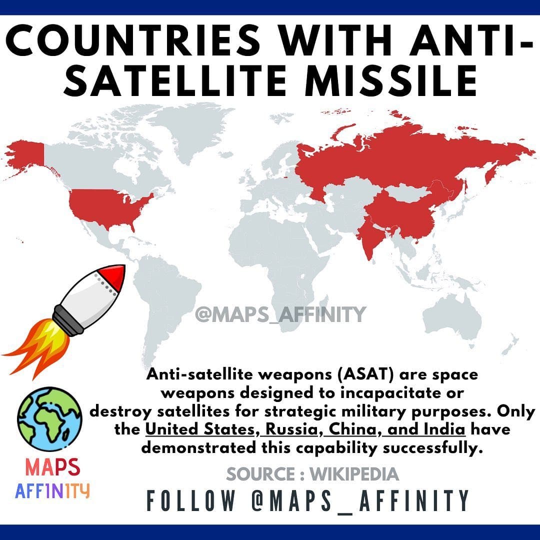 COUNTRIES WITH ANTI-SATELLITE MISSILE