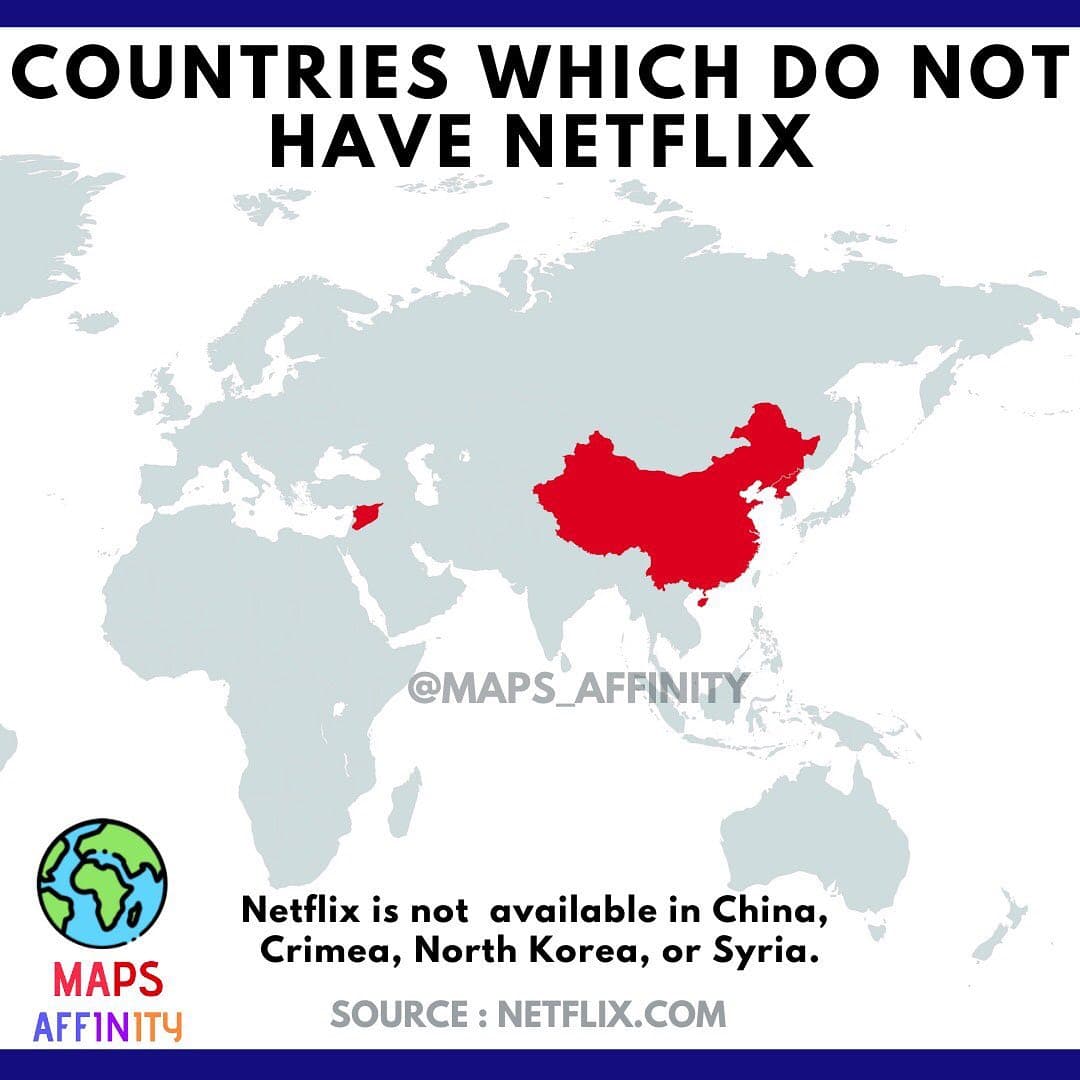 Netflix is available for streaming in over 190 countries. Netflix is not yet available in China, Crimea, North Korea, or Syria. 