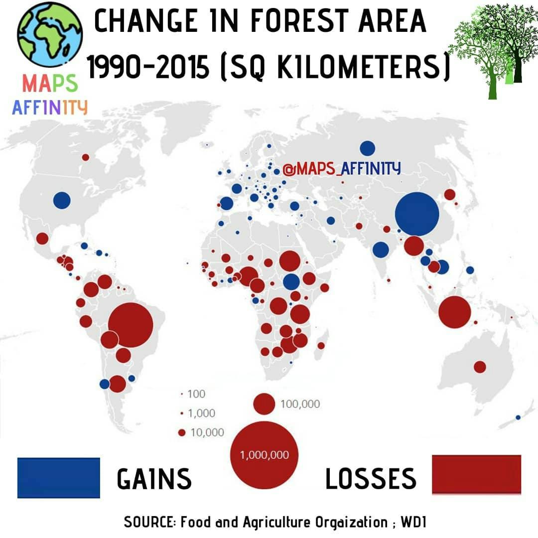 CHANGE IN FOREST AREA (1990-2015)