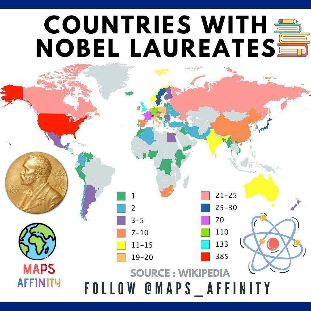 COUNTRIES WITH NOBEL LAUREATES