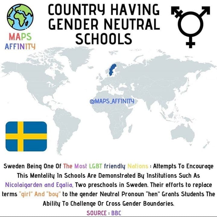 COUNTRY HAVING GENDER NEUTRAL SCHOOLS. 
