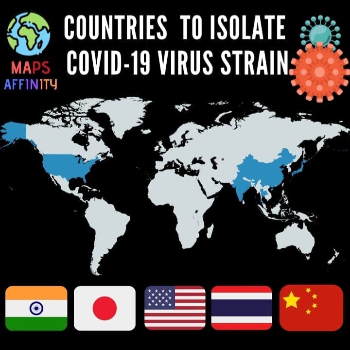 COUNTRIES TO ISOLATE COVID 19 VIRUS STRAIN.