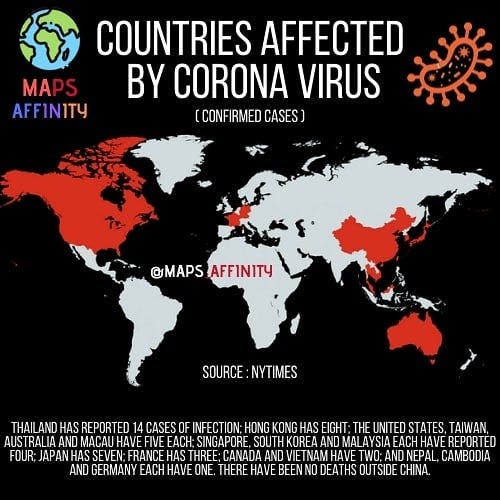 Countries Affected by Corona Virus