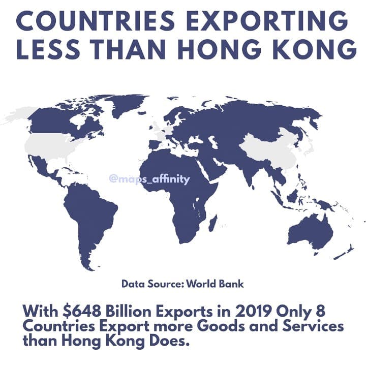 Countries Exporting Less than Hong Kong