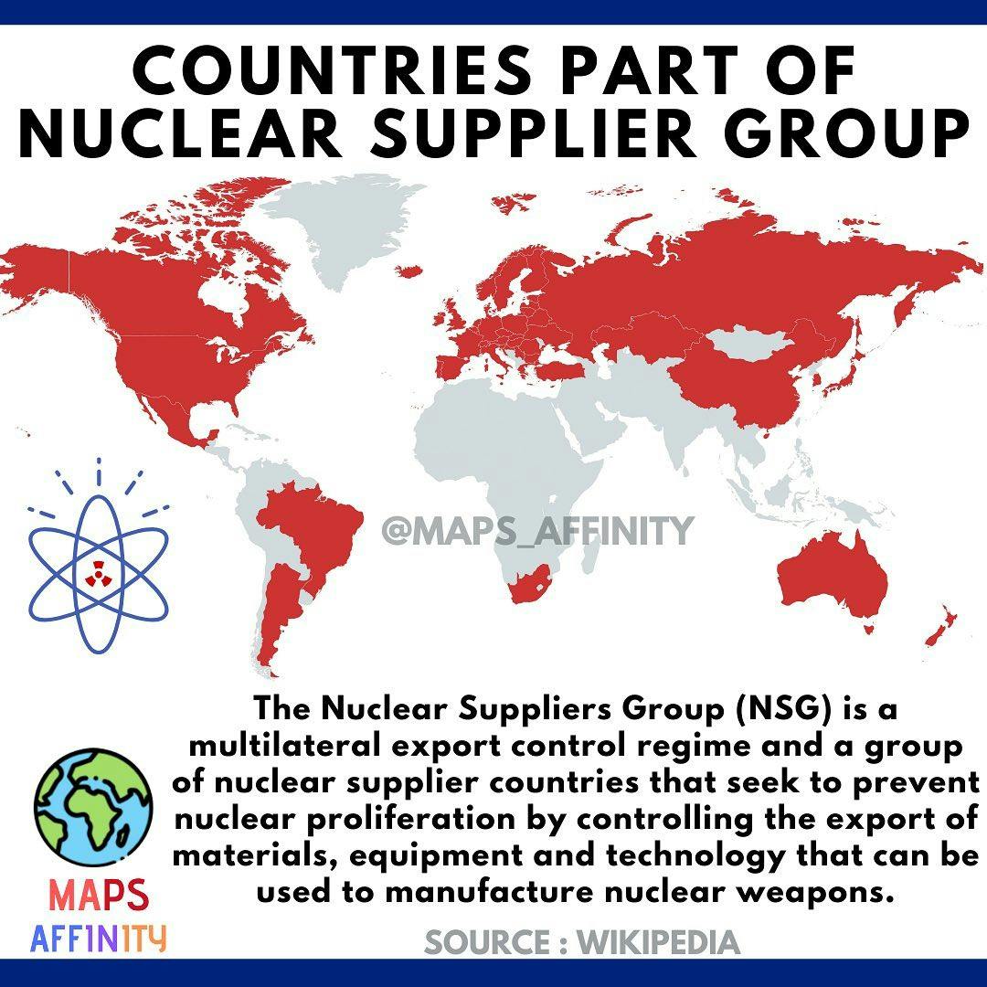 The Nuclear Suppliers Group (NSG) is a group of nuclear supplier countries that seeks to contribute to the non-proliferation of nuclear weapons through the implementation of two sets of Guidelines for nuclear exports and nuclear-related exports. 