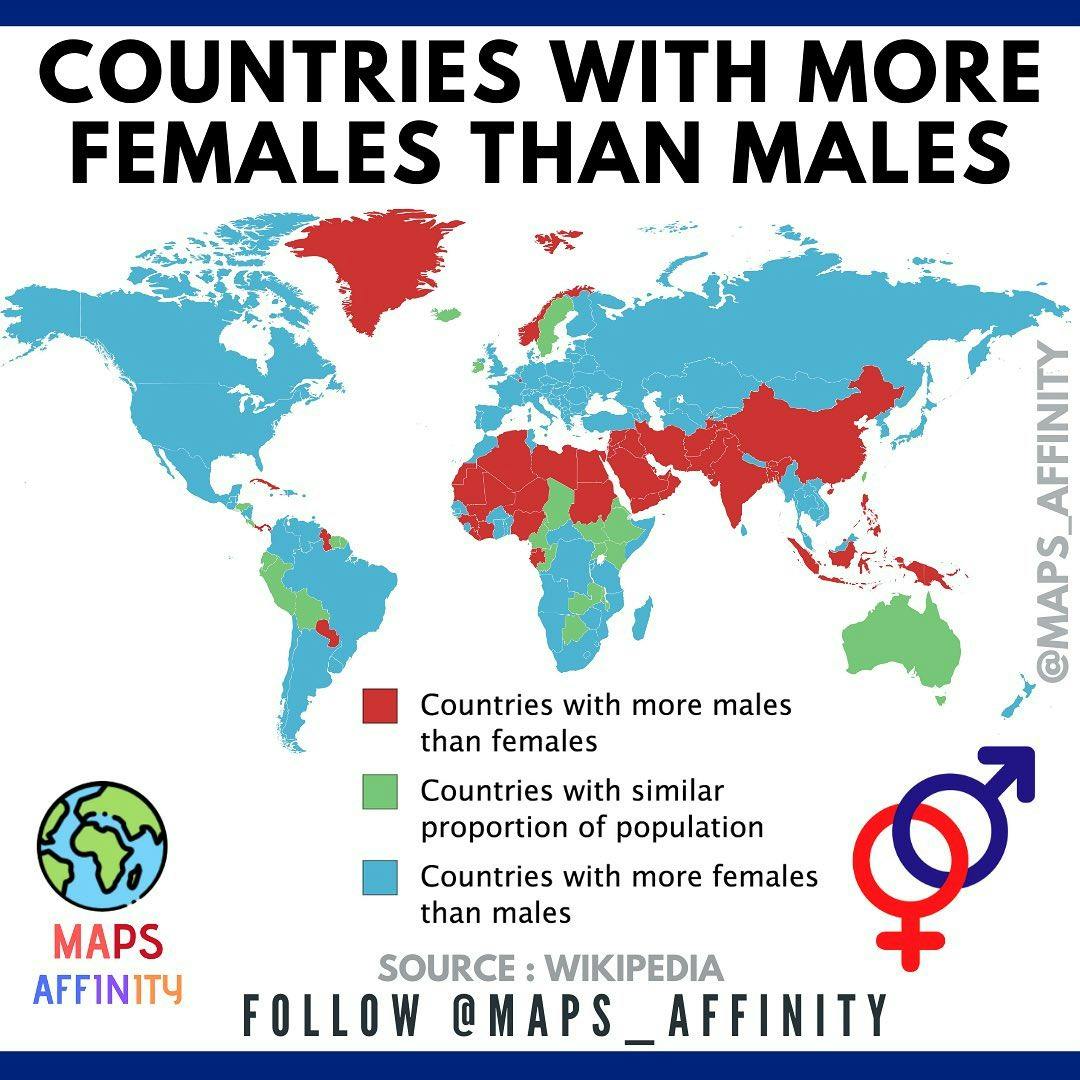 #gender #female #male #population #maps #mapping #europe #asia #community #india #usa #france #spain #sweden #norway #australia #china #greenland