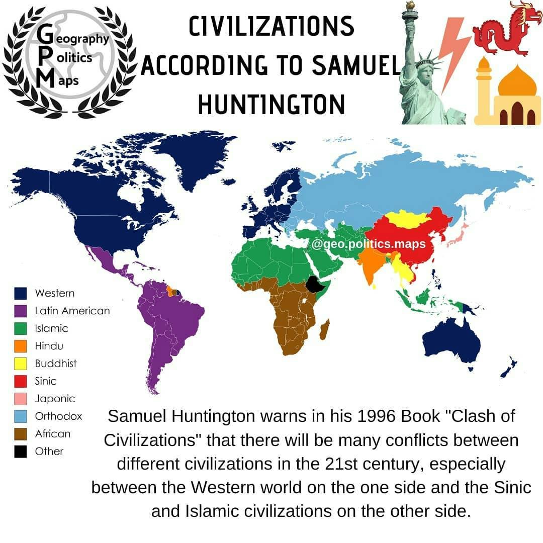 CIVILIZATIONS ACCORDING TO SAMUEL HUNTINGTON...